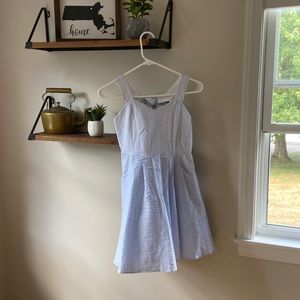Girls size 12 dress, blue and white. Has pockets!